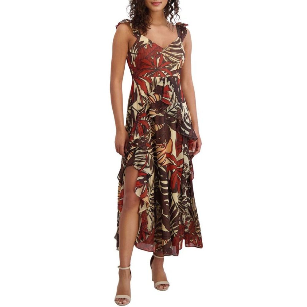 Siena Womens Sleeveless Chiffon A-Line Maxi Dress 8 Multi - NWT $148